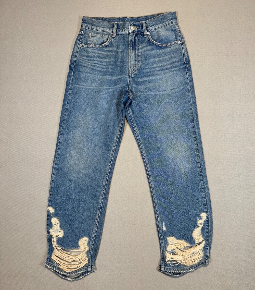NWOT Straight Leg Denim Distressed Free People Unlabeled Factory Jeans, Size 29